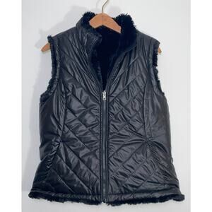 Original Nicole Miller Reversible Puffer & Faux Fur Vest - Size‎ Women's M